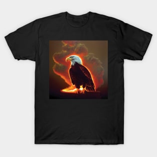 Majestic Bald Eagle in glowing clouds T-Shirt